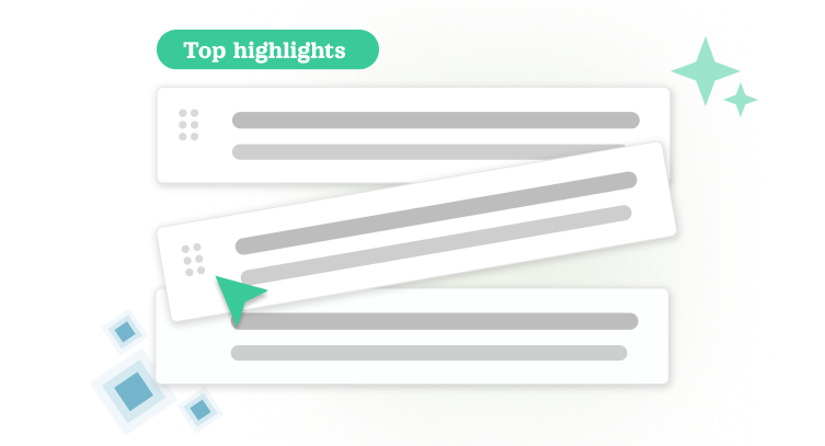 photo showing how to rearrange quotes to create a highlight reel in clipses user interview analysis tool