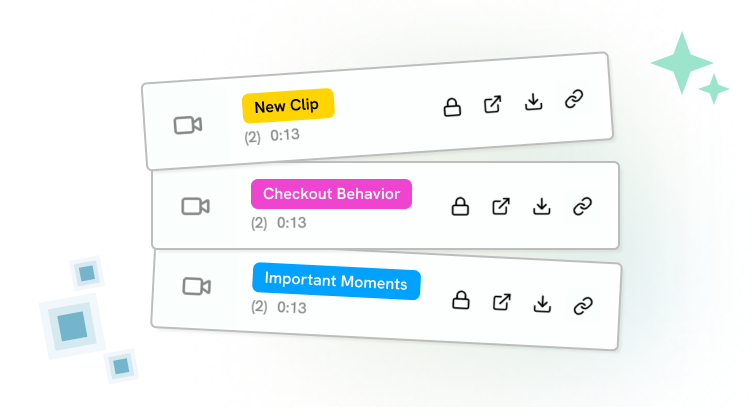 Visual of research findings from a user interview tagged and arranged in a playlist